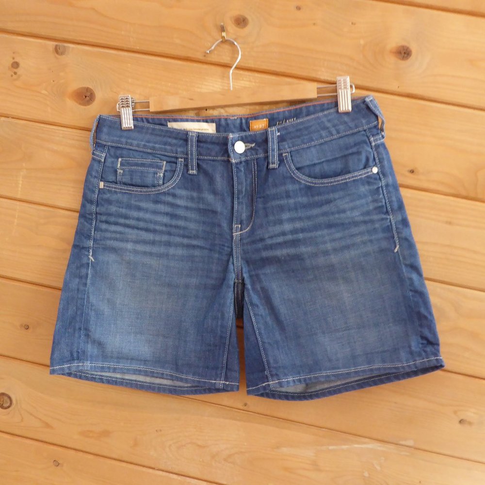 Pilcro Anthropologie Stet Roll Up Blue Shorts Denim Casual Summer Pants EUC 27